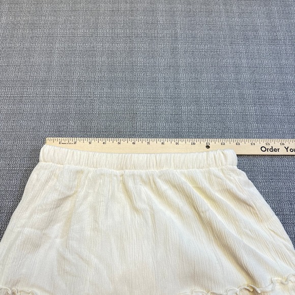 Hollister Tiered Maxi Skirt Medium Cream Ruffle Boho Cottagecore Coastal‎ Lined - Picture 6 of 9